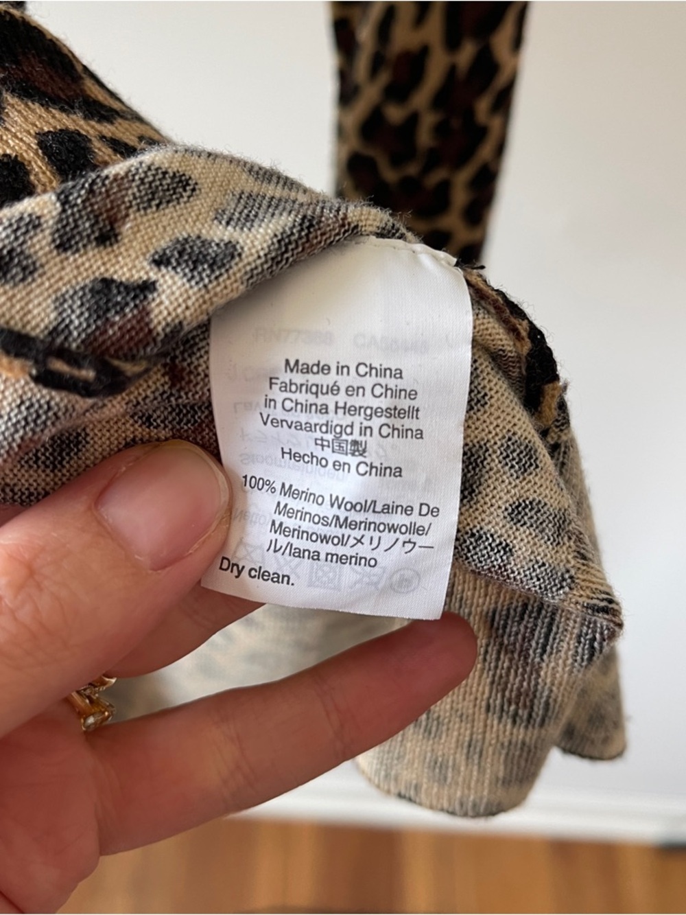 J. Crew Leopard Print Long Sleeve Merino Wool Size S - Picture 4 of 4